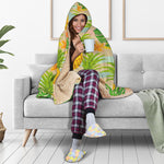Sand Beach Pineapple Pattern Print Hooded Blanket