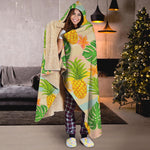Sand Beach Pineapple Pattern Print Hooded Blanket