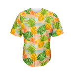 Sand Beach Pineapple Pattern Print Men's Baseball Jersey