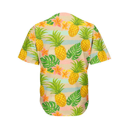 Sand Beach Pineapple Pattern Print Men's Baseball Jersey