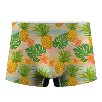 Sand Beach Pineapple Pattern Print Men's Boxer Briefs
