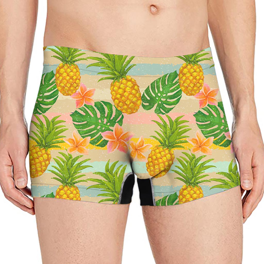 Sand Beach Pineapple Pattern Print Men's Boxer Briefs