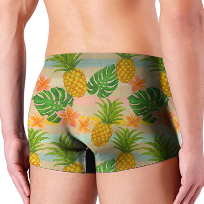 Sand Beach Pineapple Pattern Print Men's Boxer Briefs