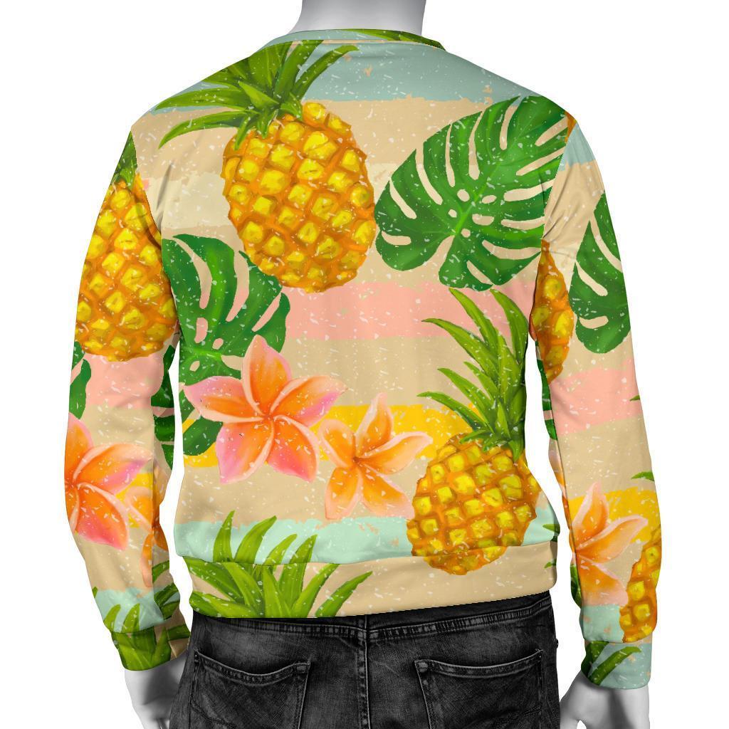 Sand Beach Pineapple Pattern Print Men's Crewneck Sweatshirt GearFrost
