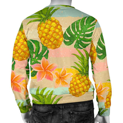 Sand Beach Pineapple Pattern Print Men's Crewneck Sweatshirt GearFrost