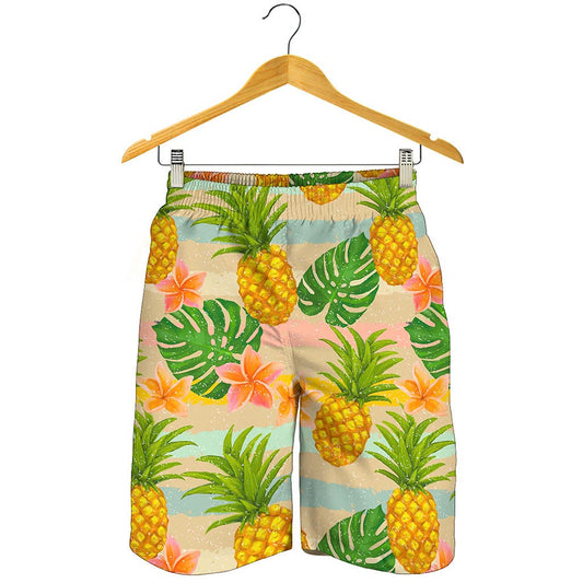 Sand Beach Pineapple Pattern Print Men's Shorts