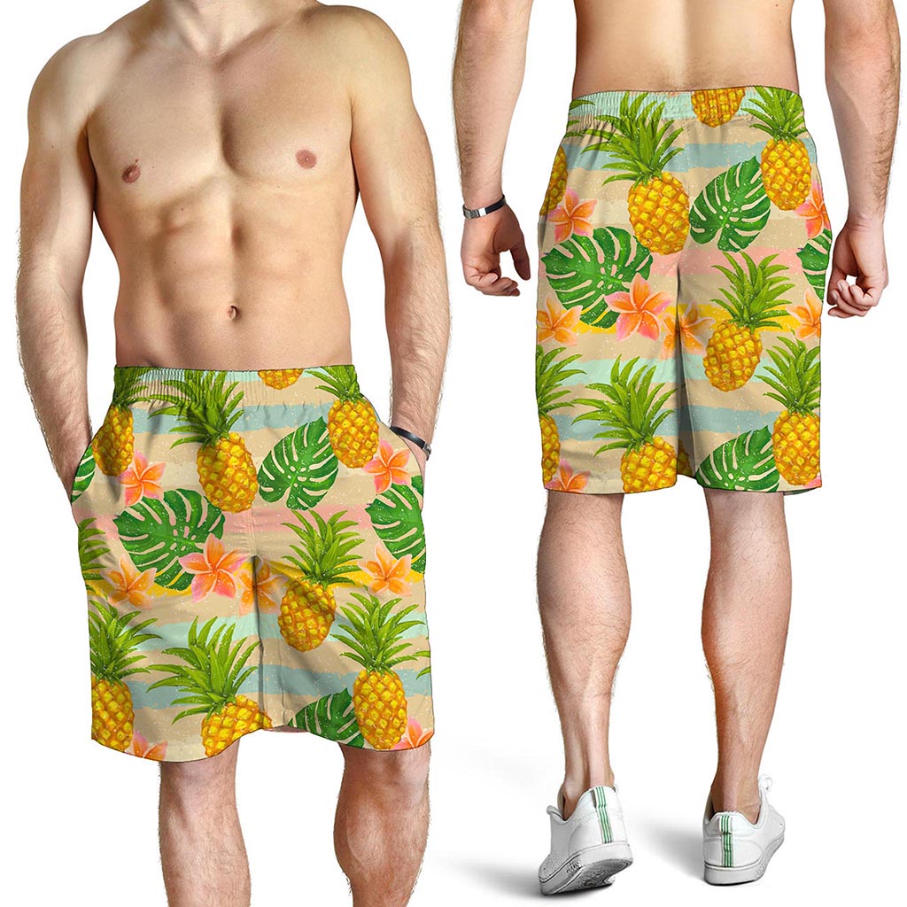 Sand Beach Pineapple Pattern Print Men's Shorts