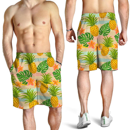 Sand Beach Pineapple Pattern Print Men's Shorts