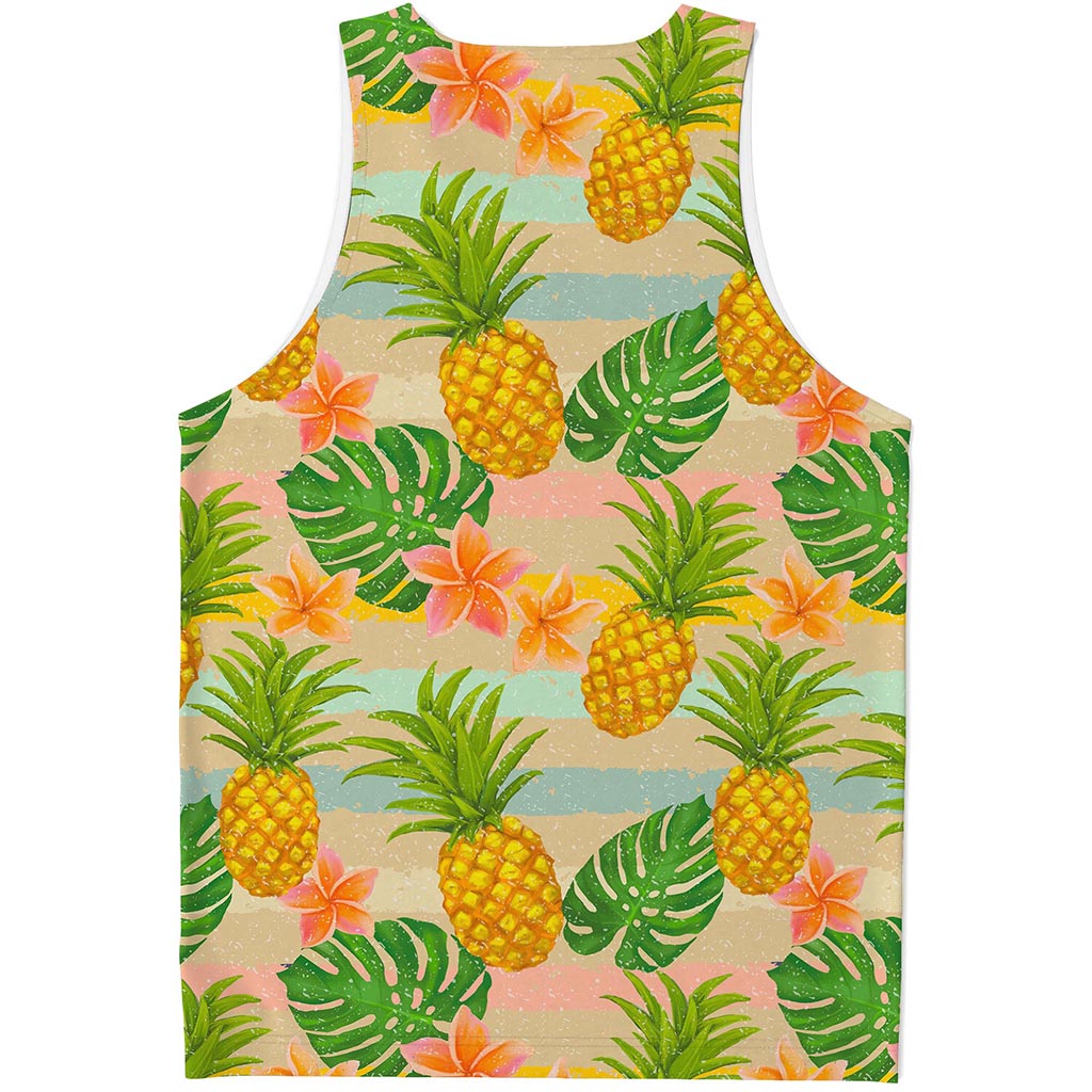 Sand Beach Pineapple Pattern Print Men's Tank Top