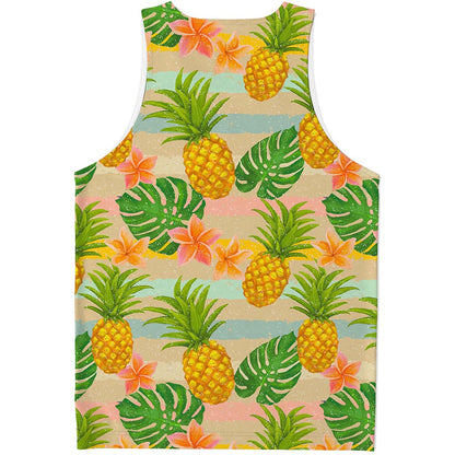 Sand Beach Pineapple Pattern Print Men's Tank Top
