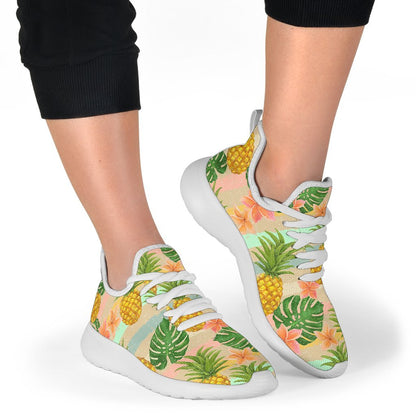 Sand Beach Pineapple Pattern Print Mesh Knit Shoes GearFrost