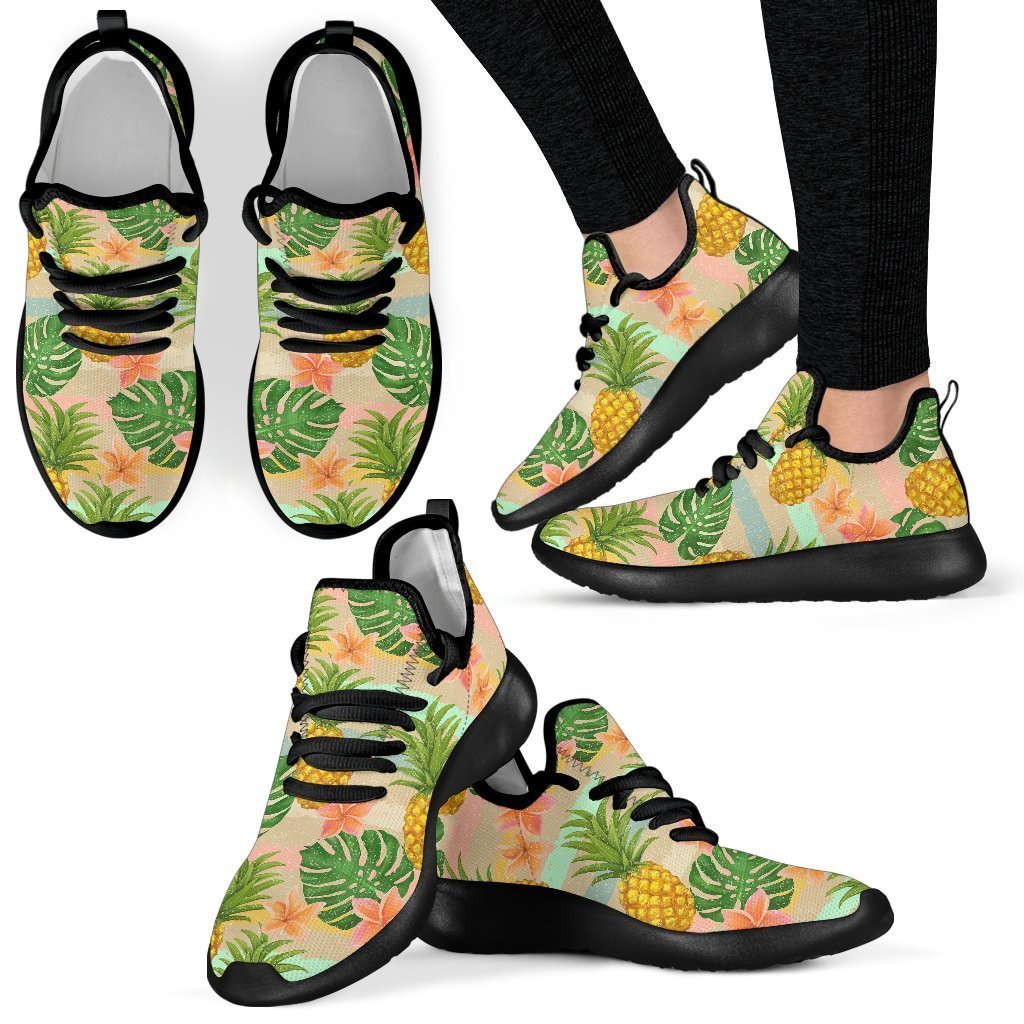 Sand Beach Pineapple Pattern Print Mesh Knit Shoes GearFrost