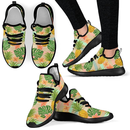 Sand Beach Pineapple Pattern Print Mesh Knit Shoes GearFrost