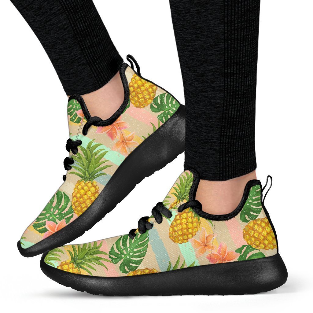 Sand Beach Pineapple Pattern Print Mesh Knit Shoes GearFrost