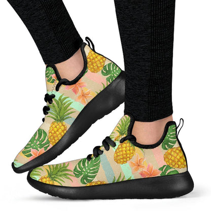 Sand Beach Pineapple Pattern Print Mesh Knit Shoes GearFrost