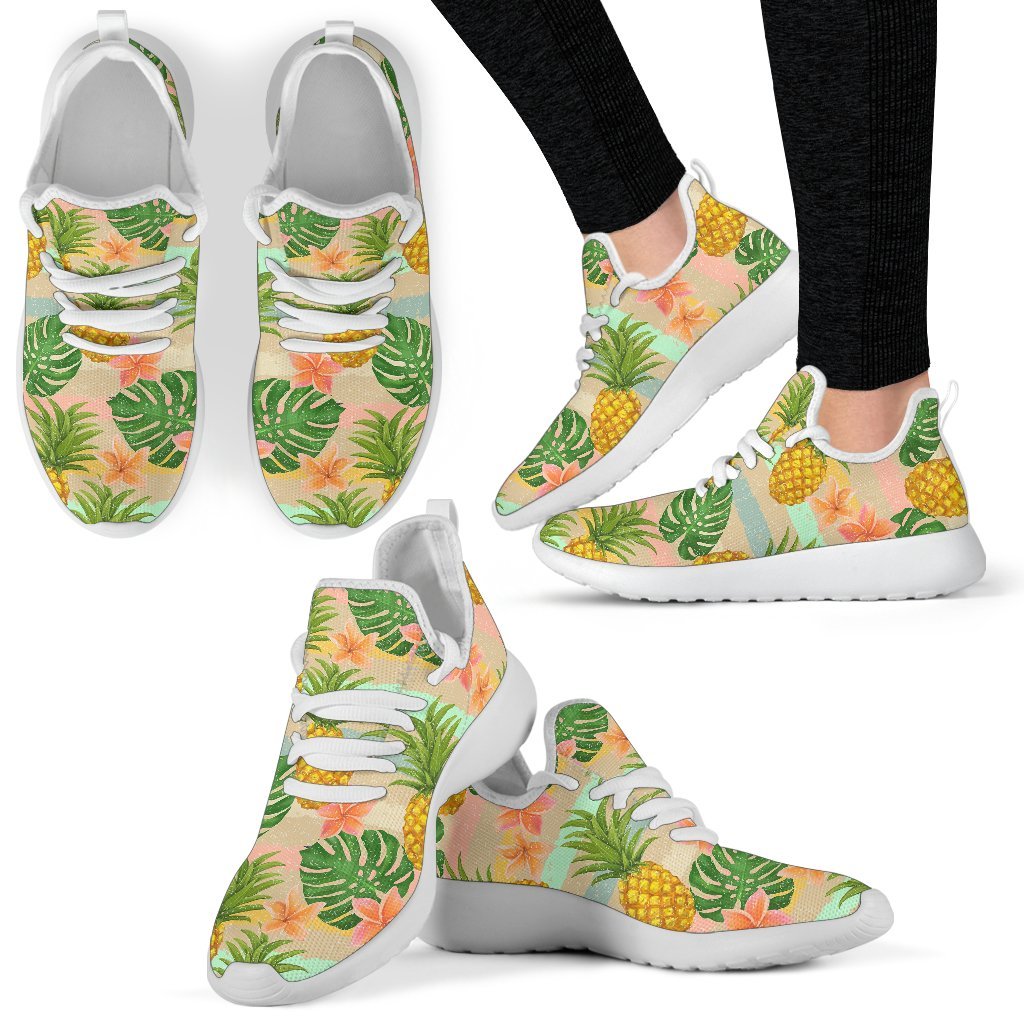 Sand Beach Pineapple Pattern Print Mesh Knit Shoes GearFrost