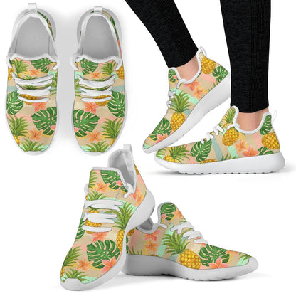 Sand Beach Pineapple Pattern Print Mesh Knit Shoes GearFrost