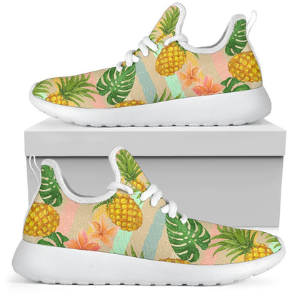 Sand Beach Pineapple Pattern Print Mesh Knit Shoes GearFrost