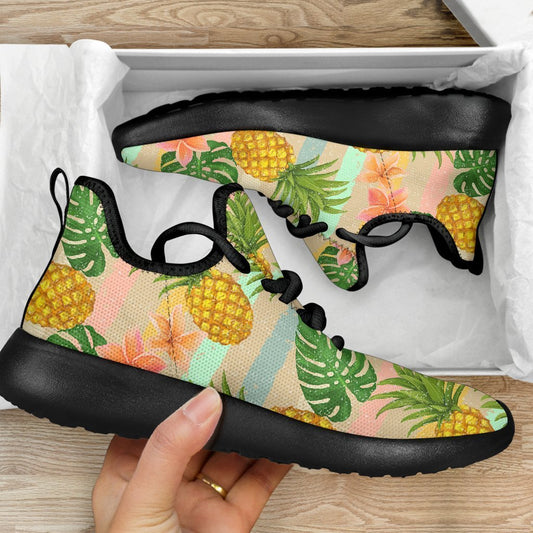 Sand Beach Pineapple Pattern Print Mesh Knit Shoes GearFrost