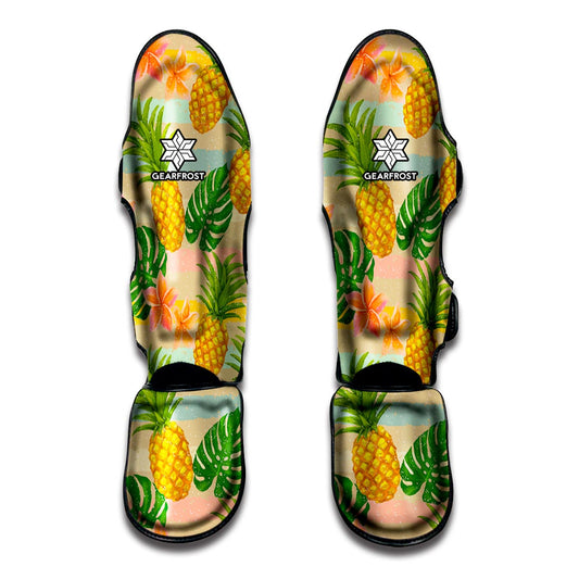 Sand Beach Pineapple Pattern Print Muay Thai Shin Guard