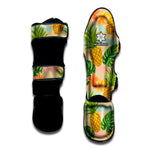 Sand Beach Pineapple Pattern Print Muay Thai Shin Guard