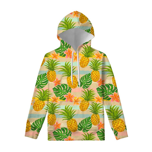 Sand Beach Pineapple Pattern Print Pullover Hoodie