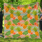 Sand Beach Pineapple Pattern Print Quilt