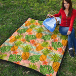 Sand Beach Pineapple Pattern Print Quilt