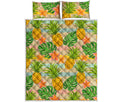Sand Beach Pineapple Pattern Print Quilt Bed Set