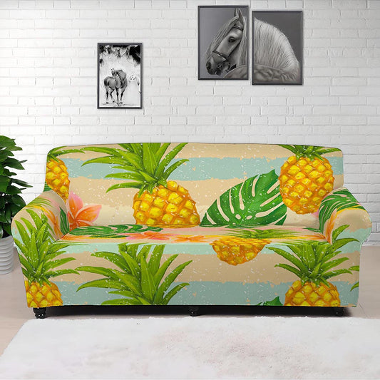 Sand Beach Pineapple Pattern Print Sofa Cover