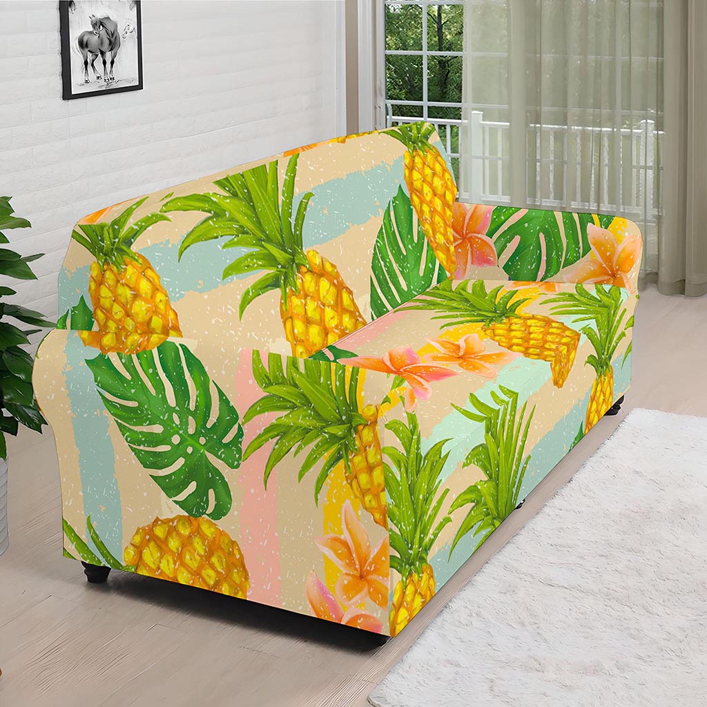 Sand Beach Pineapple Pattern Print Sofa Cover