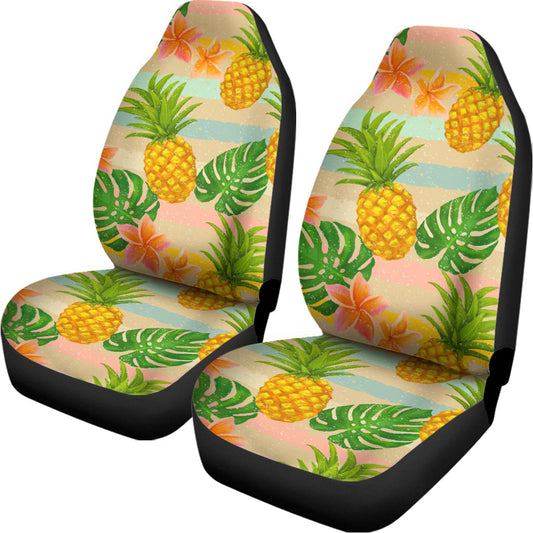 Sand Beach Pineapple Pattern Print Universal Fit Car Seat Covers