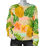 Sand Beach Pineapple Pattern Print Women's Crewneck Sweatshirt GearFrost
