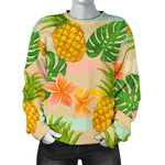 Sand Beach Pineapple Pattern Print Women's Crewneck Sweatshirt GearFrost
