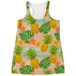 Sand Beach Pineapple Pattern Print Women's Racerback Tank Top