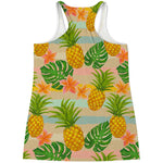 Sand Beach Pineapple Pattern Print Women's Racerback Tank Top