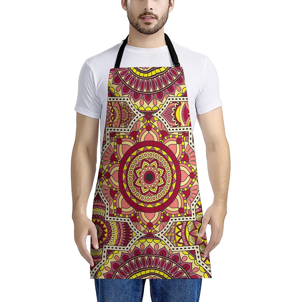 Sangria Mandala Bohemian Pattern Print Apron