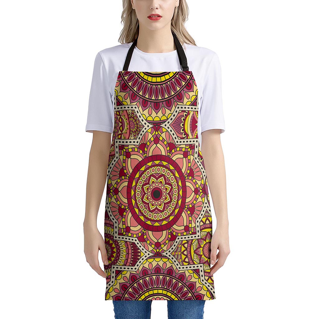 Sangria Mandala Bohemian Pattern Print Apron