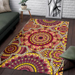 Sangria Mandala Bohemian Pattern Print Area Rug GearFrost