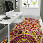 Sangria Mandala Bohemian Pattern Print Area Rug GearFrost