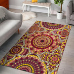 Sangria Mandala Bohemian Pattern Print Area Rug GearFrost