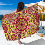 Sangria Mandala Bohemian Pattern Print Beach Sarong Wrap