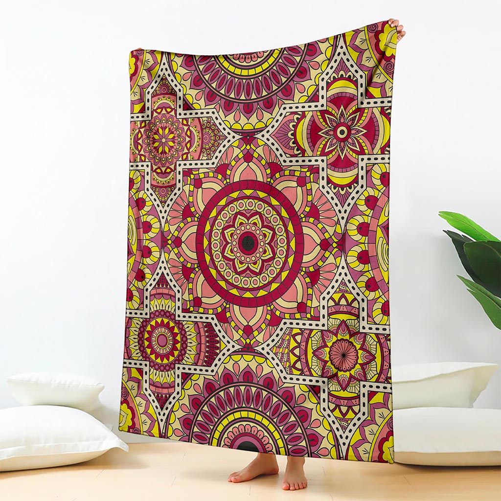 Sangria Mandala Bohemian Pattern Print Blanket