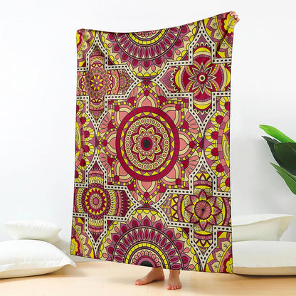 Sangria Mandala Bohemian Pattern Print Blanket