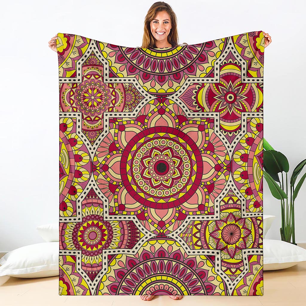Sangria Mandala Bohemian Pattern Print Blanket