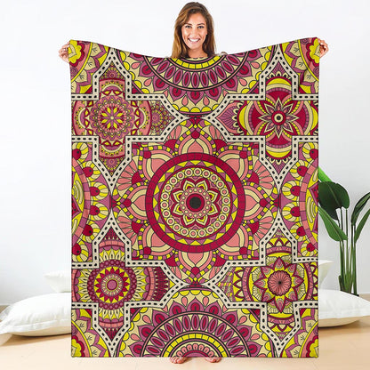 Sangria Mandala Bohemian Pattern Print Blanket