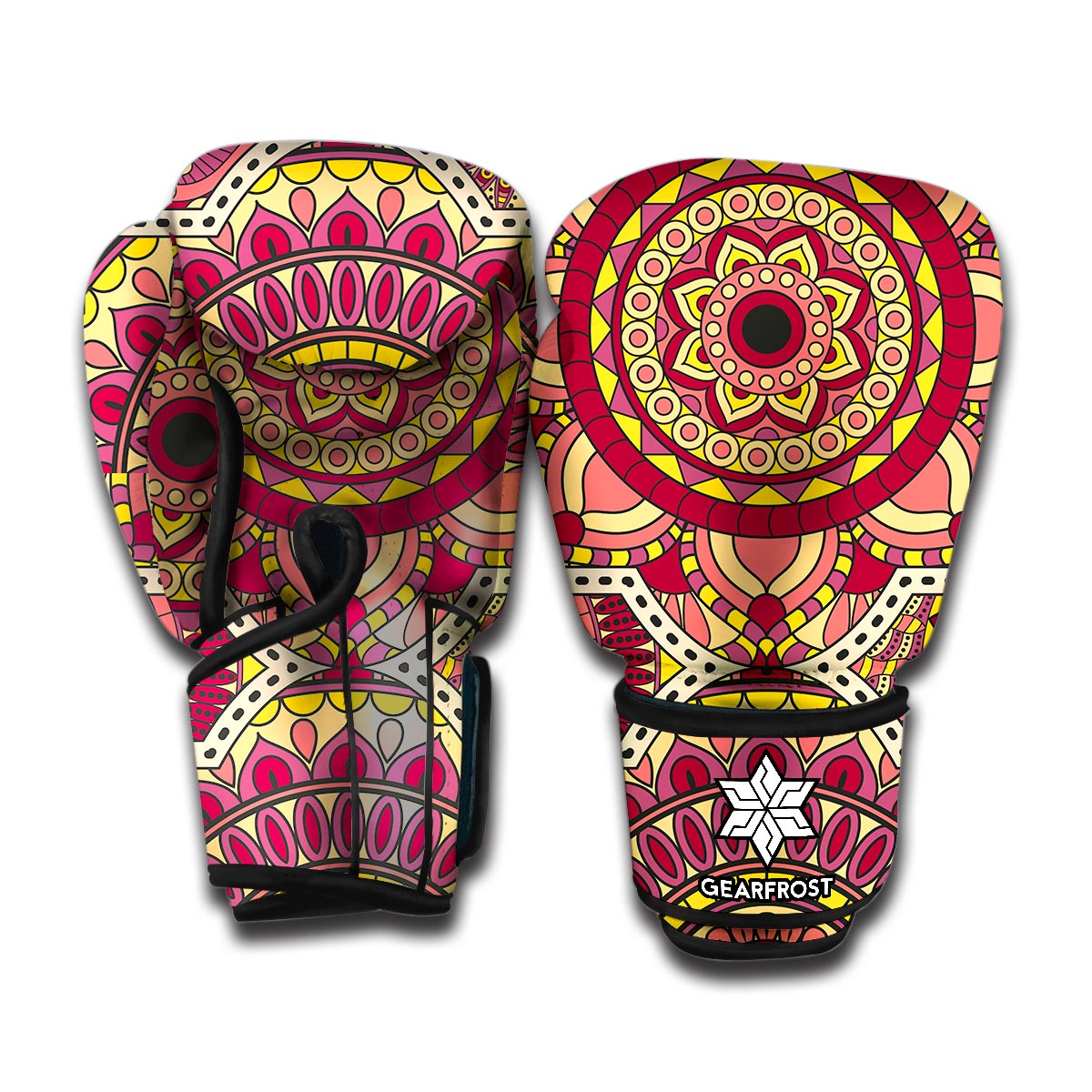 Sangria Mandala Bohemian Pattern Print Boxing Gloves