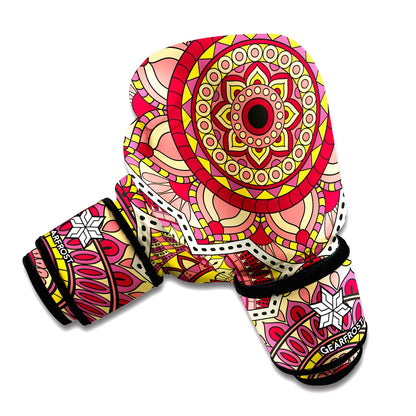 Sangria Mandala Bohemian Pattern Print Boxing Gloves