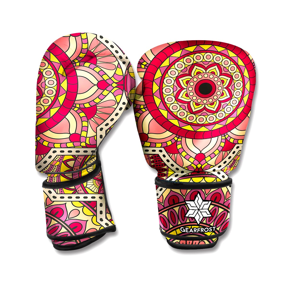 Sangria Mandala Bohemian Pattern Print Boxing Gloves