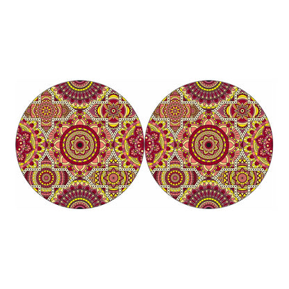 Sangria Mandala Bohemian Pattern Print Car Coasters